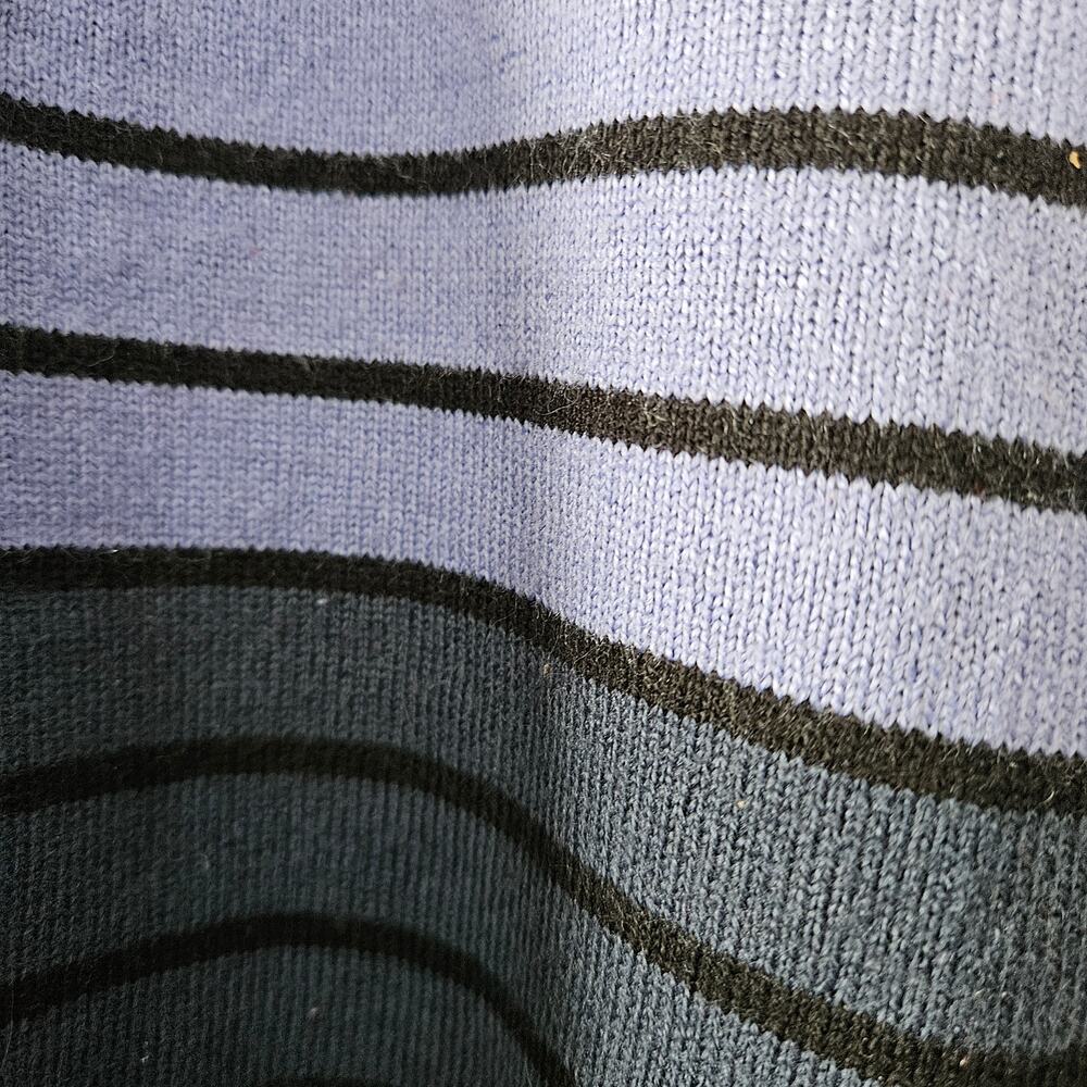 Croft & Barrow Size M Grey Blue Block Striped Acrylic Knit Sweater Top Shirt - Picture 10 of 16